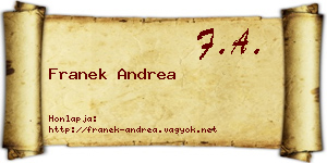 Franek Andrea névjegykártya